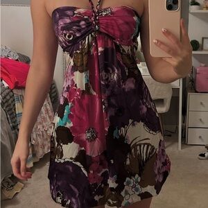 Floral Dress - Purple and Pink